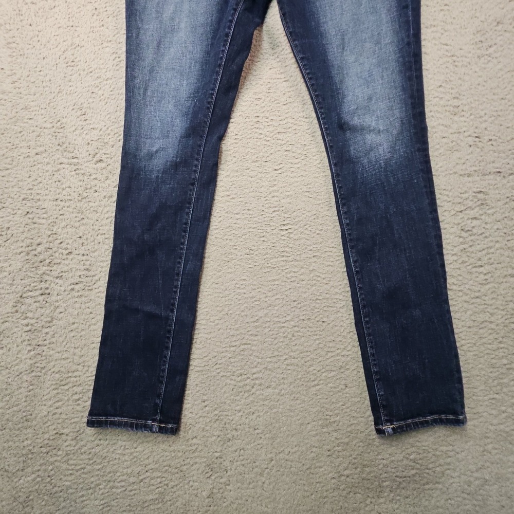 BKE Payton Jeans Womens 33x34 Blue Mid Rise Skinny Dark Wash Faded Preppy Buckle - Picture 5 of 16